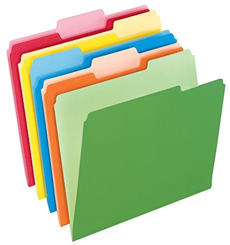 Pendaflex Two-Tone File Folders, 1/3 Cut Top Tab, Letter, assorted Colors, 100/Box 152 1/3 ASST