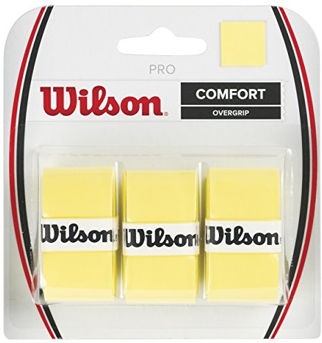 Wilson Comfort Pro Overgrip owijka na uchwyt rakiety tenisowej, 3 sztuki, żółty, standard 0887768146726