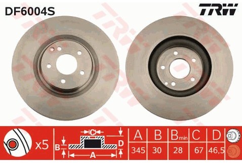 TRW Tarcza hamulcowa DF6004S