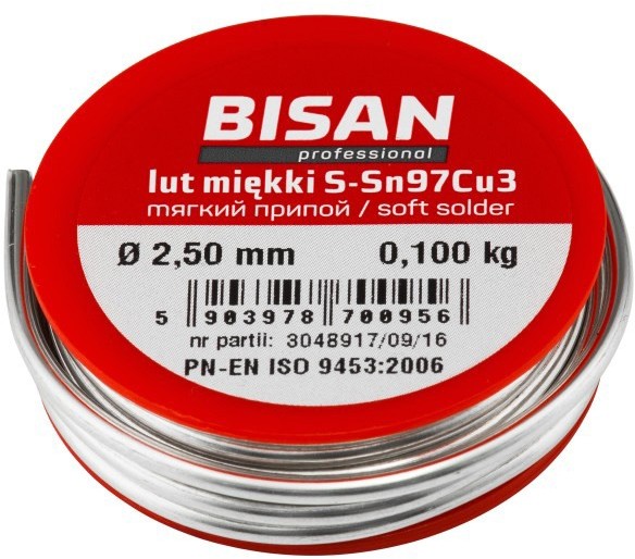 Bisan Spoiwo cynowe fi 2 5 mm szpula 100 g