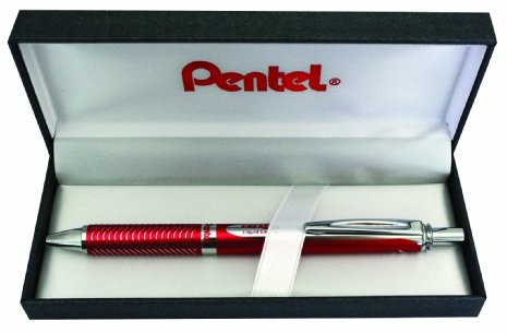 Pentel EnerGel BL407B-BOX długopis żelowy, obudowa typu Sterling, grubość linii: 0,35 mm, czerwony BL407B-BOX