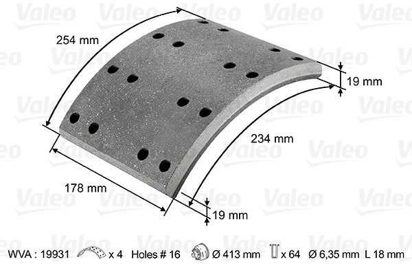 VALEO okladziny hamulcowe 124027 124027