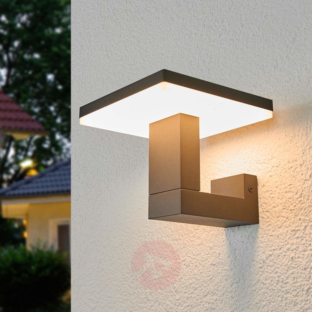 LAMPENWELT.COM Kinkiet zewnętrzny LED Olesia, kanciasty