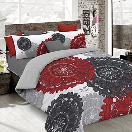 Italian Bed Linen 8058575007490 zestaw poszewka na kołdrę z nadrukiem w Digital A okładka łącznie na worek na poszewki na poduszkę, kio623 (kolorowa), 100% bawełna, na łóżko małżeńskie, 250 x 200 x 1  8058575007490