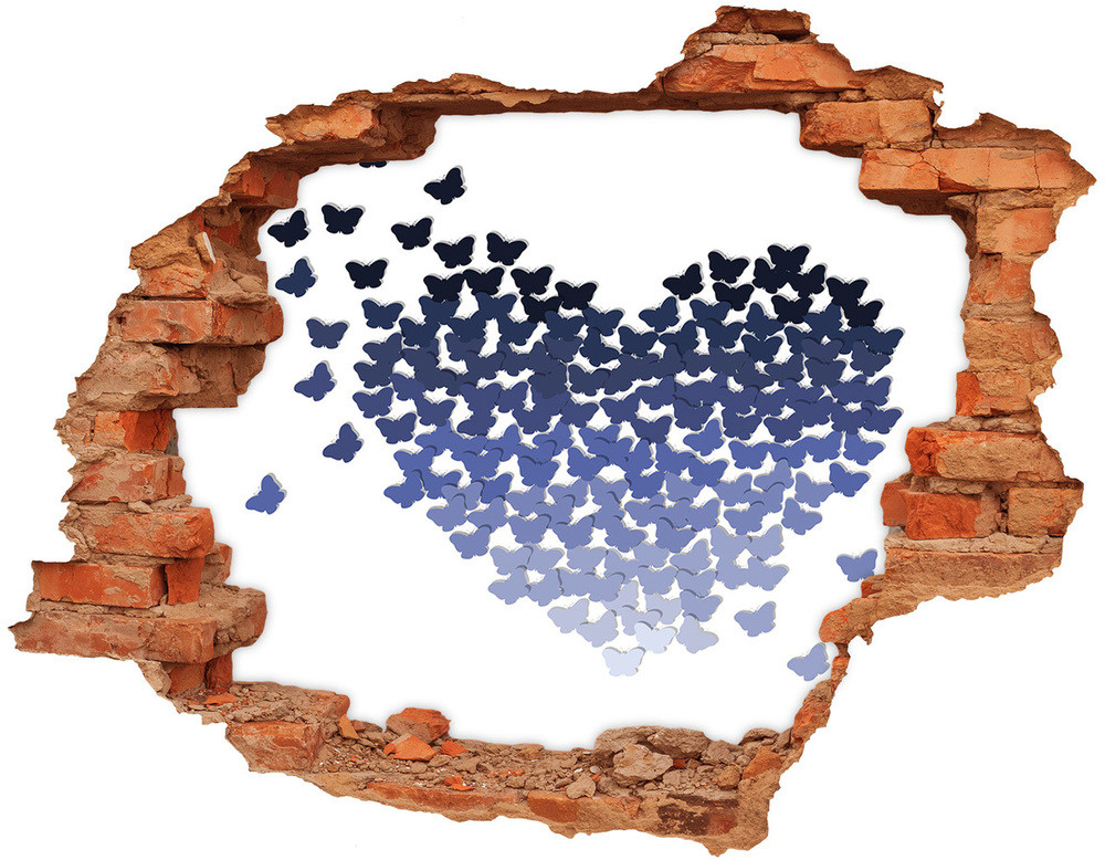 Wallmuralia.pl Samoprzylepna naklejka Serce z motyli