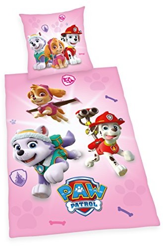 Herding zestaw pościeli Paw Patrol, bawełna, różowa, 200 x 135 cm 4432216050