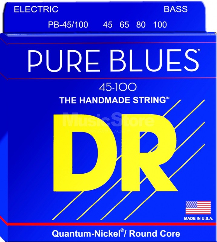 DR Strings pure blues - Bass String Set, 4-String, Medium, .045-.100