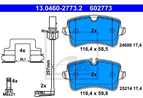 ATE Klocki hamulcowe - komplet 13.0460-2773.2