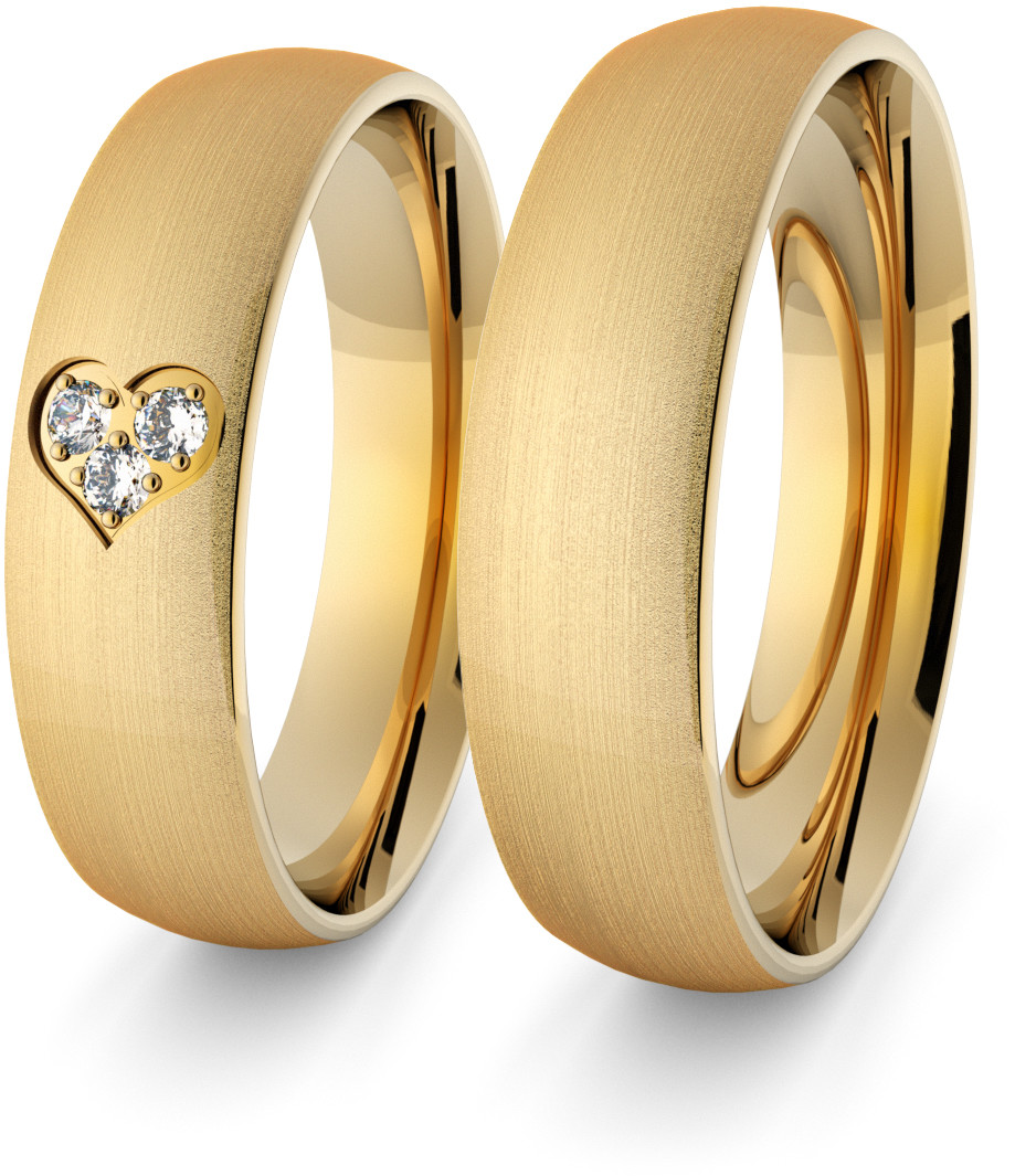 Eminence Obrączki ślubne klasyczne 5 mm z sercem - 75 Au-classic-5-75