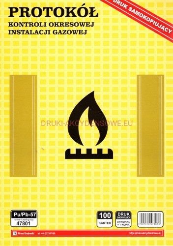 Firma krajewski Protokół kontroli okresowej stanu technicznego instalacji gazowej [Pu/Pb-57] Pu/Pb-57