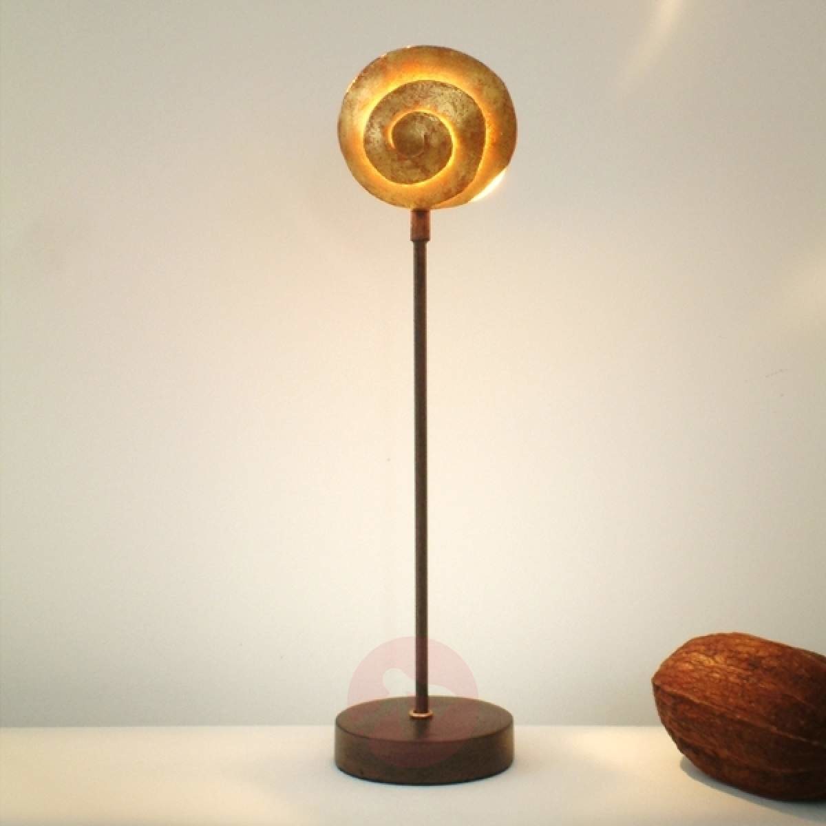 J. HOLLÄNDER J. Holländer Piękna lampa stołowa SCHNECKE GOLD