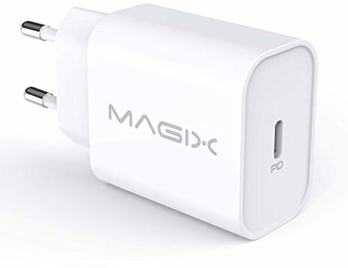 Magix MAGIX Ładowarka ścienna PD Quick Charge 3.0 30 W, USB typu C, AC 100-240V do DC 5V 9V 12V 15V 20V (Qc 1.0 2.0 kompatybilna) (wtyczka EU) (biała)