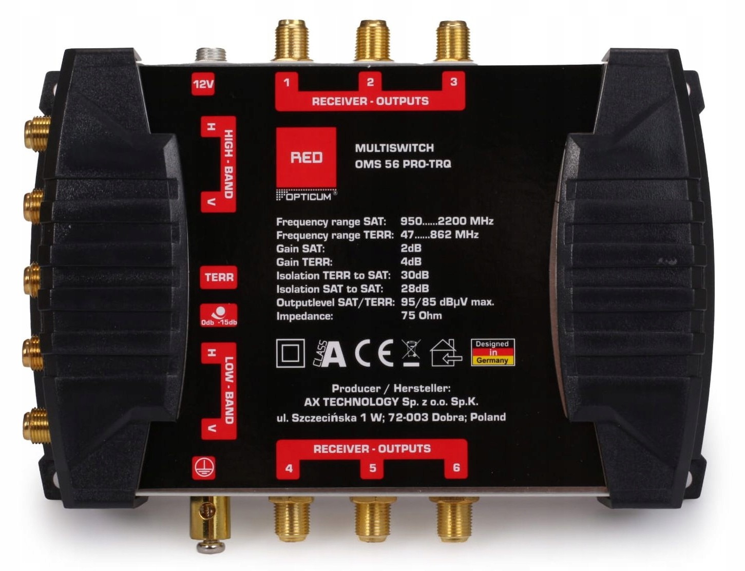 Opticum MultiSwitch 5/ 6 Wyjść Tv Regulacja 15 dB