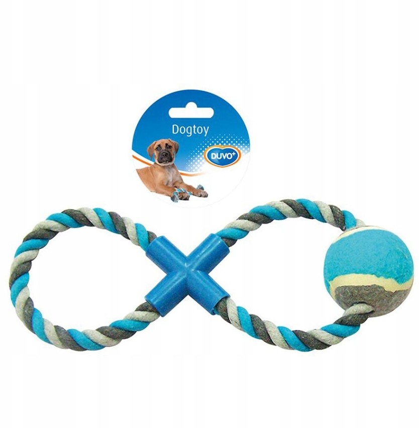 Duvo+ Zabawka dla psa Sznur - Ósemka + Piłka /28cm