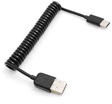 System-S System-S USB typ C 3.1 do USB 2.0 spiralny kabel 50 cm - 100 cm czarny 51801495