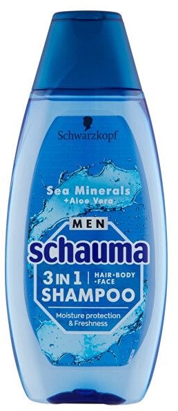 Schauma Szampon dla mężczyzn 3w1Sea Mineral s + Aloe Vera Hair Face Body Shampoo) Objętość 400 ml)