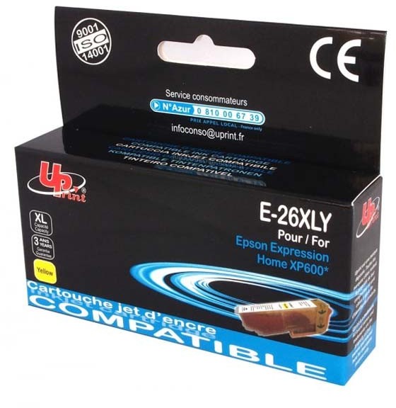 UPrint kompatybilny ink z C13T26344010 T263440 26XL yellow 700s 15ml dla Epson Expression Premium XP-800 XP-700 XP-600 IEPB263440YU