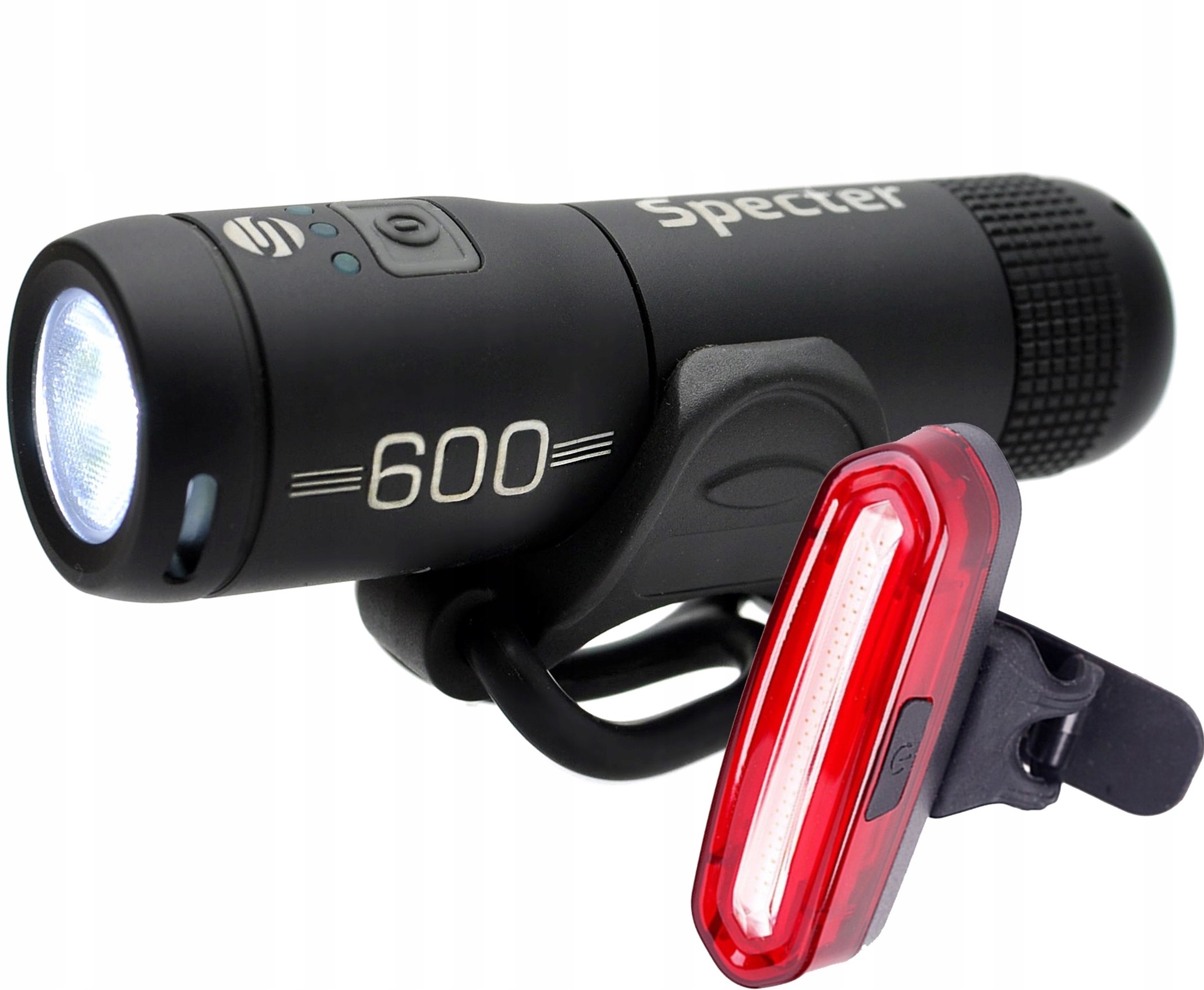 Zestaw lampka Rowerowa Led Specter 600 przód tył