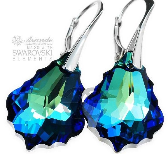 Swarovski Arande piękne kolczyki BERMUDA BLUE SREBRO 4711391926