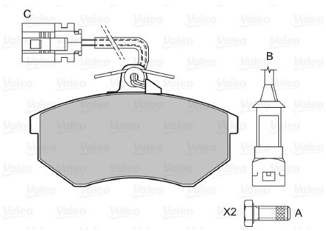 VALEO Klocki hamulcowe - komplet 598252