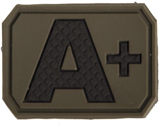 Mil-Tec Emblemat z grupą krwi A+ olive (16831101) 16831101