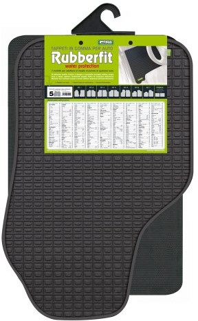 Cora Cora 000134015 Rubberfit Fit-5 dywaniki samochodowe przednie, 1 para, czarne 000134015