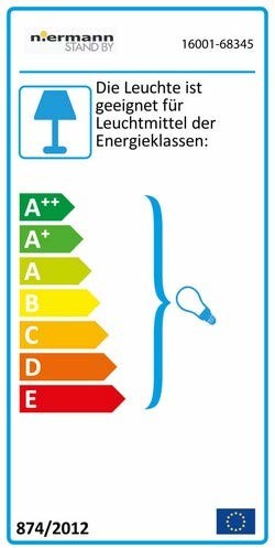 Niermann Standby Pierścień Nier Mann Standby A + + to E, lampa sufitowa 