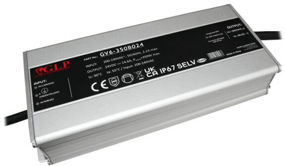 Zasilacz GV6-350B024 350W stałonapięciowy IP67 24V/14.6A, CV PFC GV6-350B024