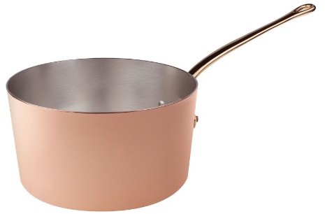 Pentole Agnelli Rondel pentole agnelli wysoka firmy miedź ocynkowana z uchwytem 1, 18 cm ALCU105F18