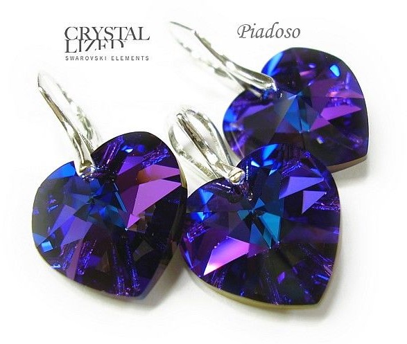 Arande OKAZJA! KOMPLET Swarovski Duże Serca Helio Srebro 1155203450