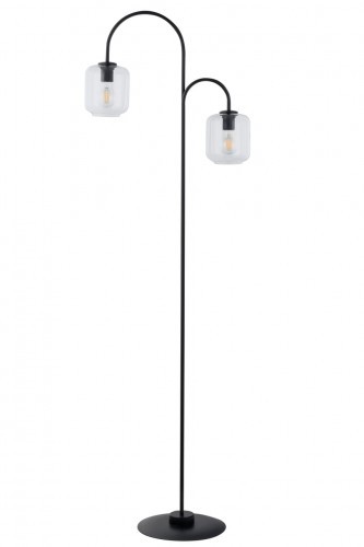 Sigma czarna lampa stojąca w stylu loft SHINE 50256 podwójna lampa podłogowa przezroczyste klosze 50256