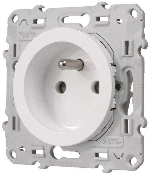 LEDart pojedyncze Schneider Electric Odace z uziemieniem białe