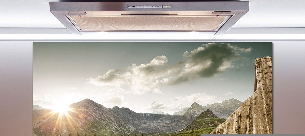 Panel dekor szkło Dom w górach