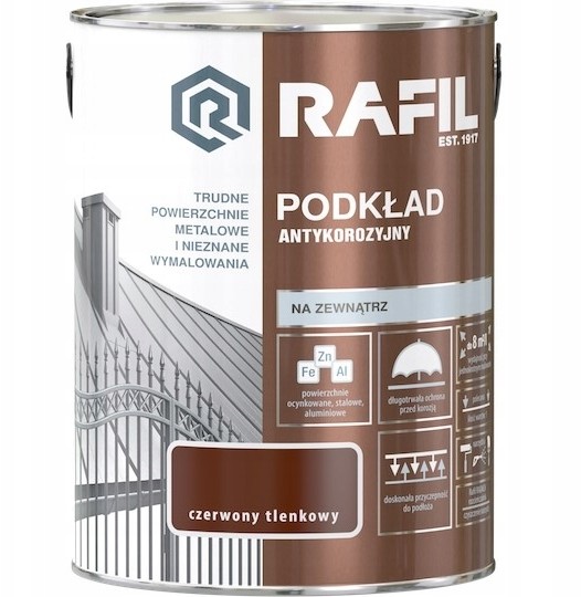 Rafil Podkład Antykorozyjny 5L Czerwony Tlenkowy