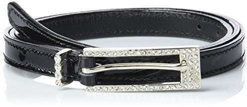 HKM pasek ze skóry lakier Lena męska 1.5 cm, czarny, L 548363
