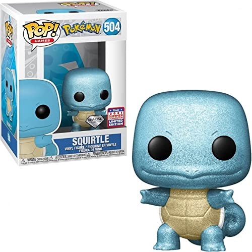 Funko Pop Pokemon figurka Squirtle Schiggy 2021 Summer Convention Diamond Collection #504 Exclusive Special Edition zabawka Pokemon # 504