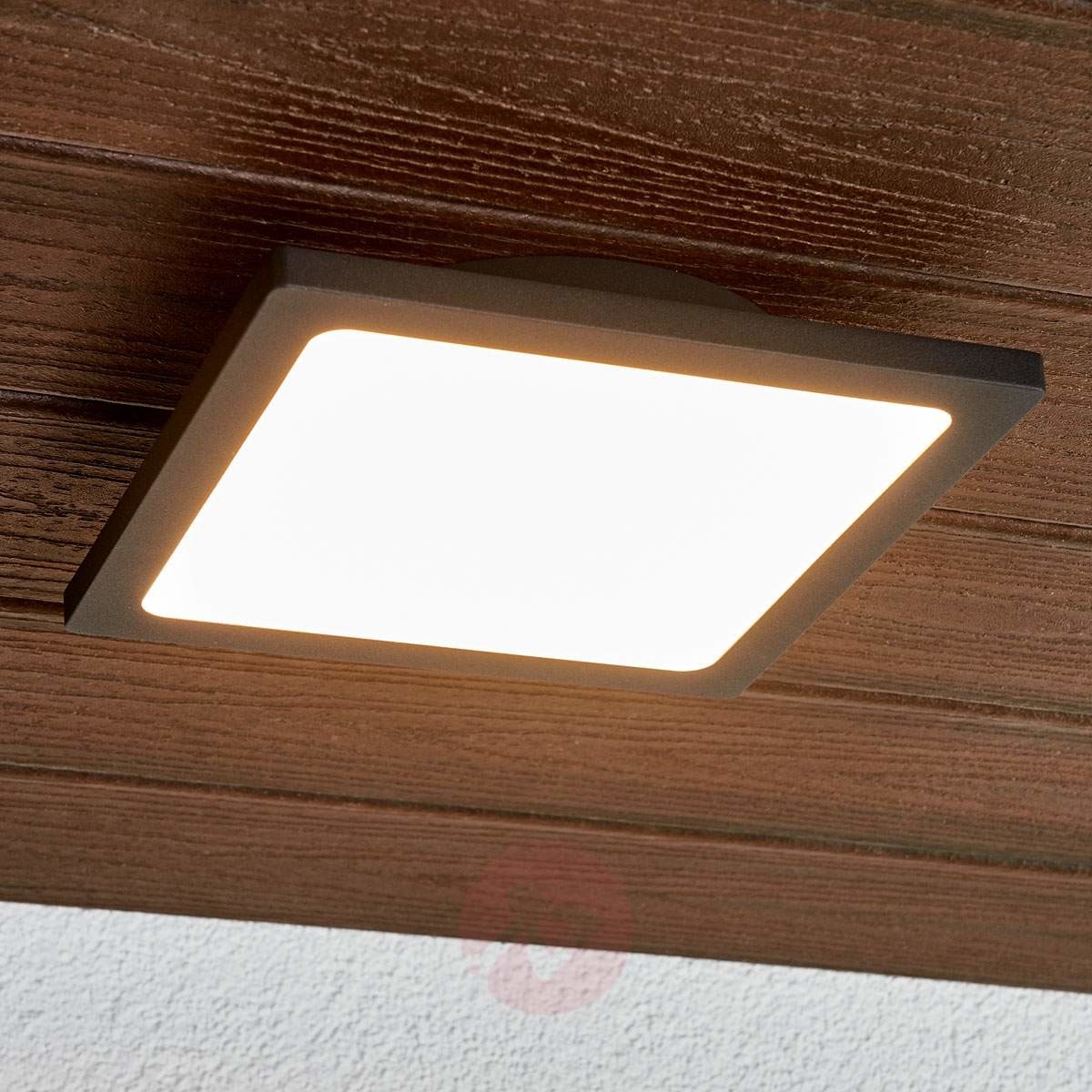 Lampenwelt.com Ciemnoszara lampa sufitowa zewnętrzna LED Mabella
