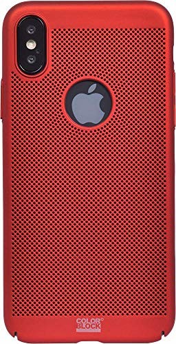 COLORBLOCK Beetlecase twarda obudowa do iPhone XS, perforowana, czerwona CBPCOVPERFIP8R