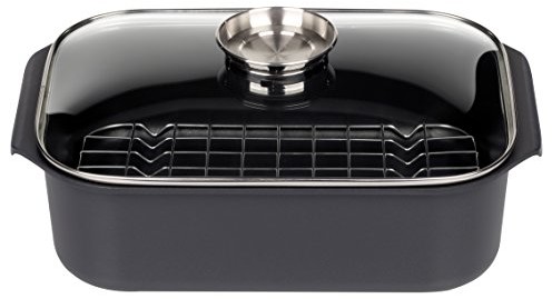 GSW Gourmet 410892 brytfanna z przykrywką i wkładem grillowym, 40 x 26 x 11 cm, pojemność 8l 410892