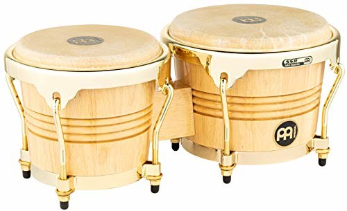 Meinl Percussion Percussion WB200 Wood Bongo, Natural, Gold Hardware WB200NT-G