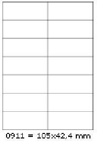 Cdrmarket Samoprzylepne etykiety 105 x 42,4 mm, 14 etykiet, A4, 100 arkuszy