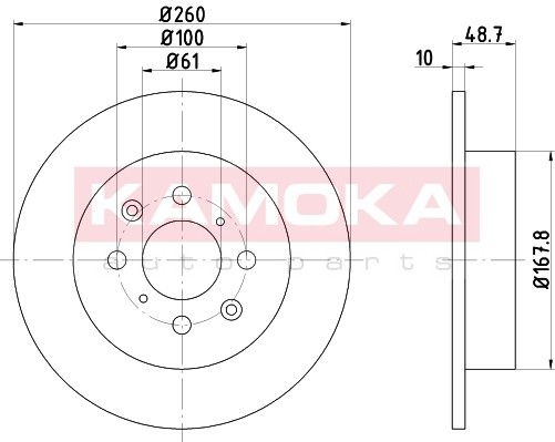 KAMOKA Tarcza hamulcowa 103151 103151