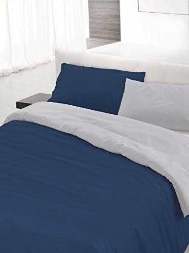 Italian Bed Linen zestaw pościeli do łóżek dwuosobowych, 250 x 200 cm, niebieski/szary, 250 x 200 cm NC3_Blu/Grigio-2 Piaz 250x200