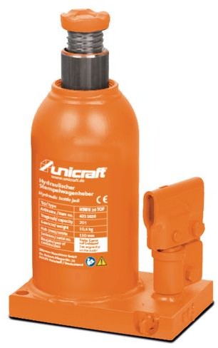Unicraft Podnośnik hydrauliczny samochodowy butelkowy słupkowy HSWH 15 TOP 15T
