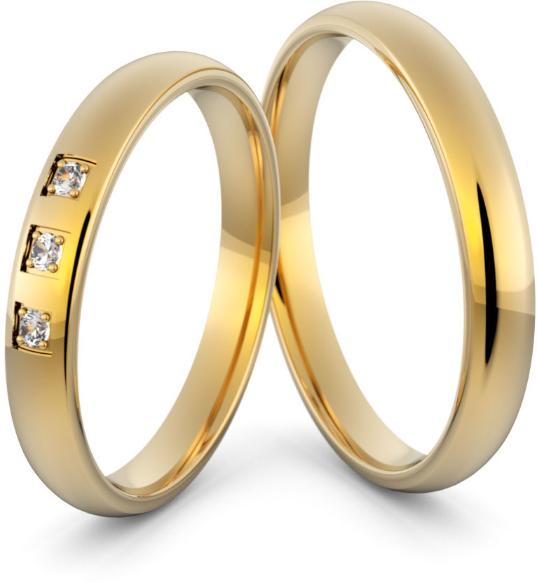 Eminence Obrączki ślubne klasyczne zaokrąglone 3 mm Au-classic-21
