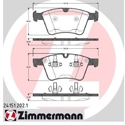 ZIMMERMANN Zestaw klocków hamulcowych, hamulce tarczowe 24151.202.1