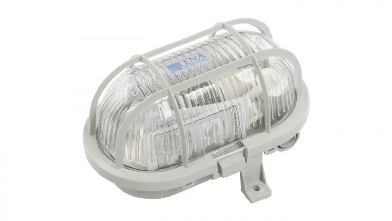 Lena Lighting Oprawa kanałowa OVAL 1x60W E27 IIkl. 230V IP44 jasno szara 102011EU 102011/EU
