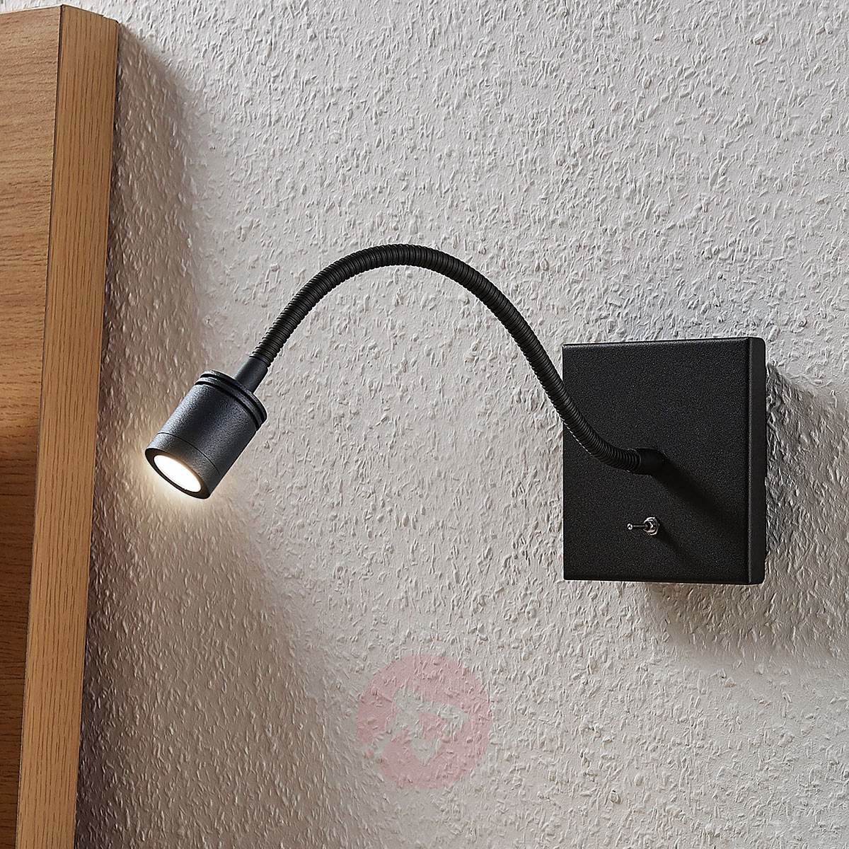 Lampenwelt com Ścienna lampka do czytania LED Mayar, czarna