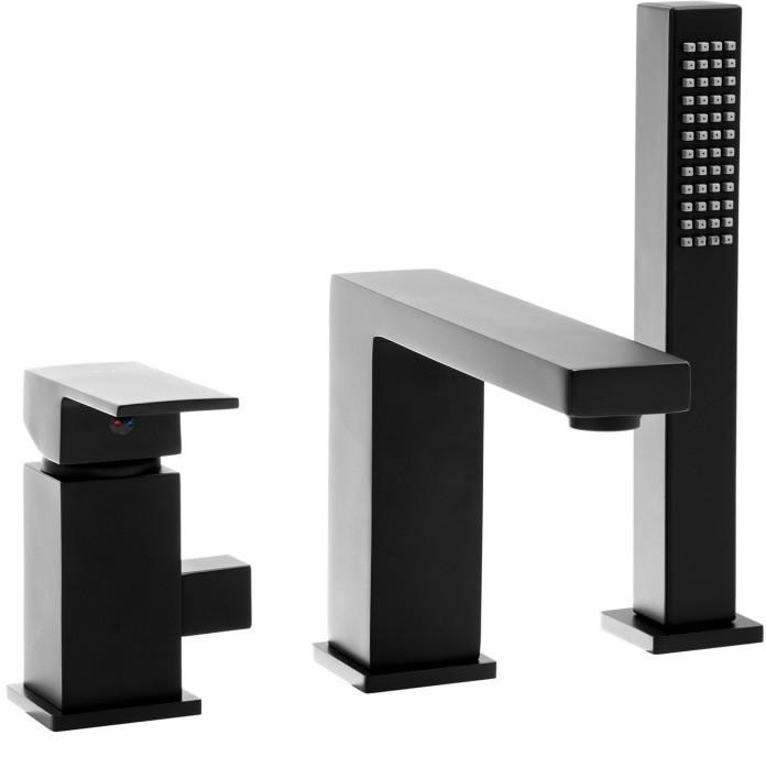 Yoka Bateria wannowa wolnostojąca z prysznicem czarna - Yoka BP.CARLA BLK