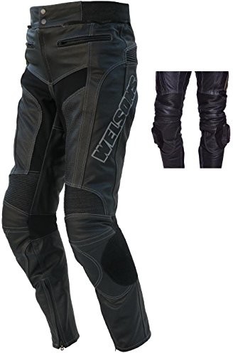 protectWEAR Protect Wear skórzane spodnie na motocykl, 54, czarny WMT-401-54
